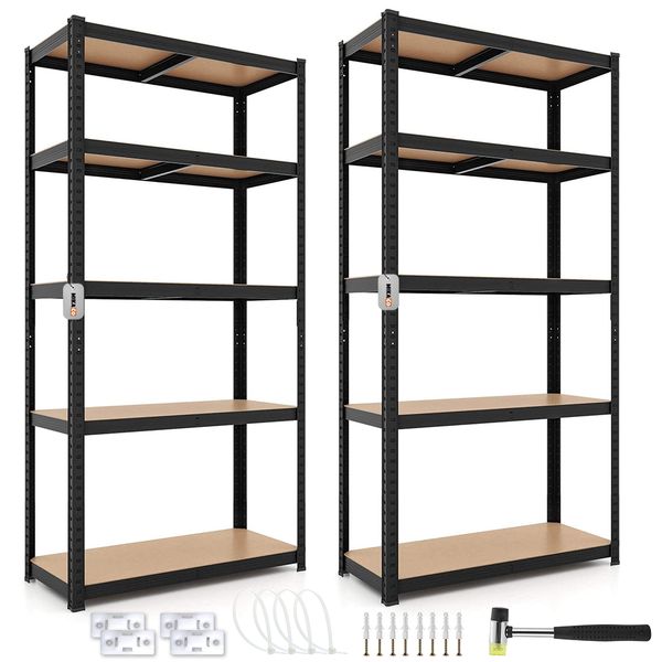 MIkaco 5-Tier Freestanding Storage Shelving Unit (2-Pack)