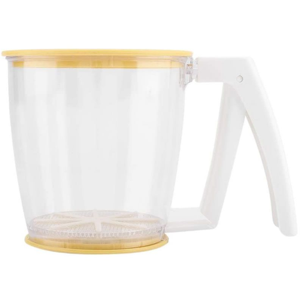 Flour Sifter -Hand-held Cup Flour Sifter Strainer Powder Mesh Sieve Baking