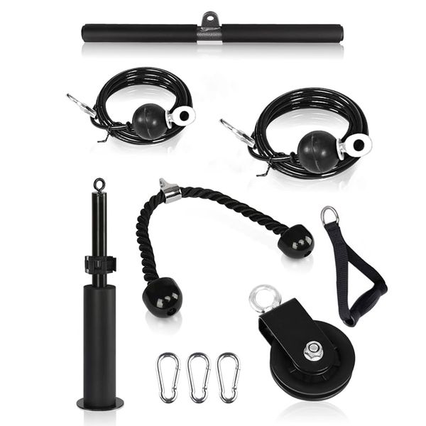 Weight Cable Pulley System Arm Strength Training Triceps Strap Home Gym