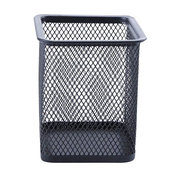 Wire Mesh Square Small Pen Cup - Black