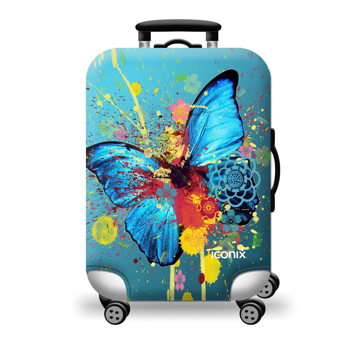 Iconix Printed Luggage Protector - Blue Butterfly