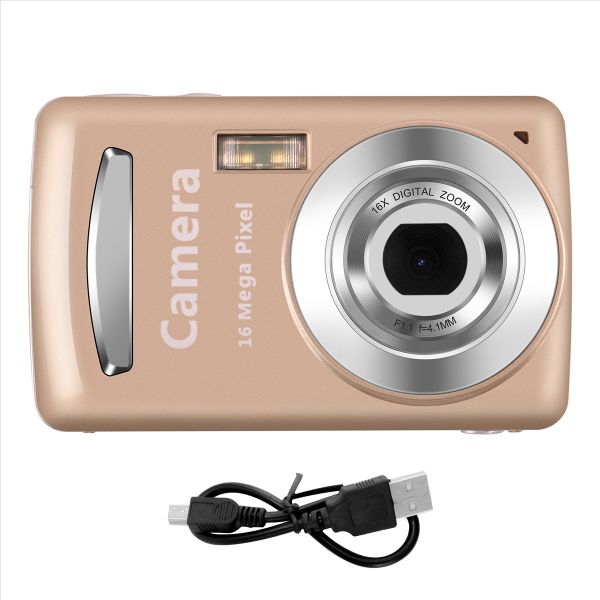 Digital Camera Portable Cameras 16 Million Hd Pixel Compact Golden