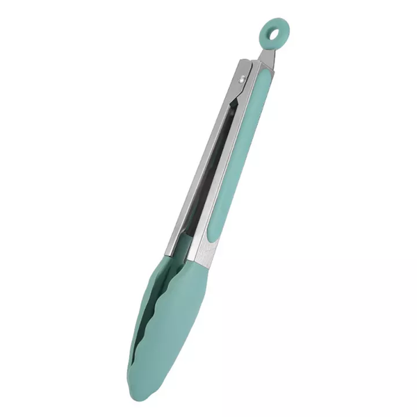 Multi-Use Stainless Steel Heat Resistant Silicone Tip Kitchen Tongs - Grey