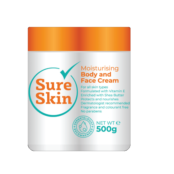 Sureskin Moisterising Face &amp; Body Cream with Vitame E &amp; Shea Butter - 500g