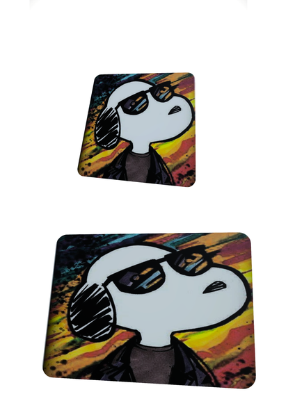 Snoopy - mouse pad and coaster set