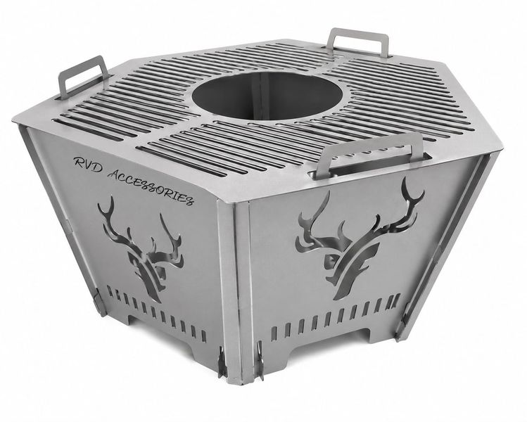 RVD ACCESSOIRE Portable Boma Fire Pit and Braai Grid - 65cm Stainless Steel