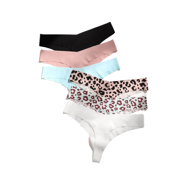 Edendiva 6 piece no panty line multicolour thongs