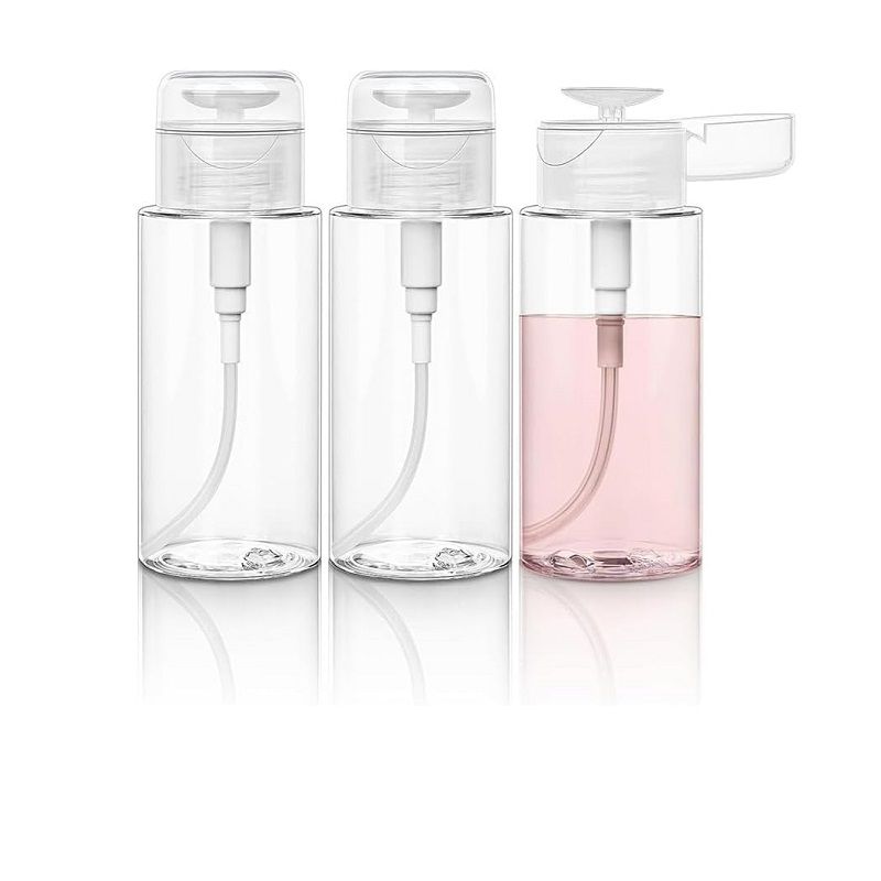 3 Pieces Push Down Dispenser Bottles Travel Clear 200ml