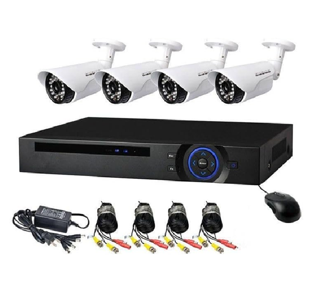 Loveday 4 Channel 1080p HD Indoor/Outdoor Security Camera with Night Vision