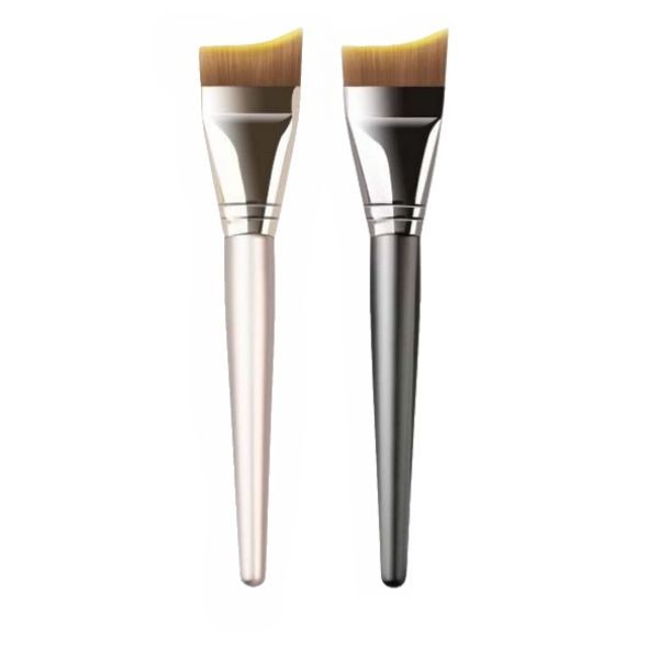 Crescent-Shape Makeup Foundation Brush Set of 2 with Protective Covers