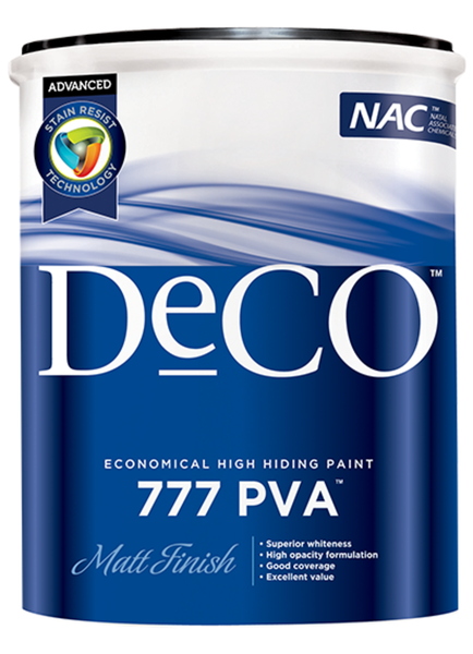 Deco 777 PVA Ceiling Paint White- 5Litre