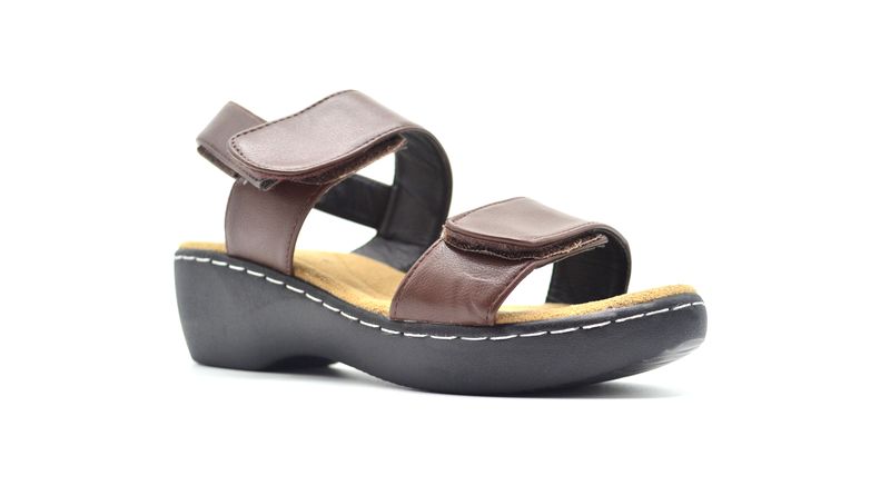 TTP Ladies Comfortable Dual Hook &amp; Loop Strap Sandals