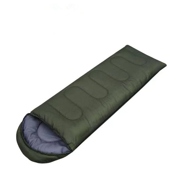 Sleeping Bag Outdoor Camping Rectangle Hollow Cotton Thermal Warm - Green
