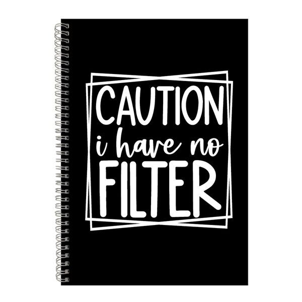 Caution A4 Notebook Spiral Lined Funny Quote Graphic Saying Notepad Gift214