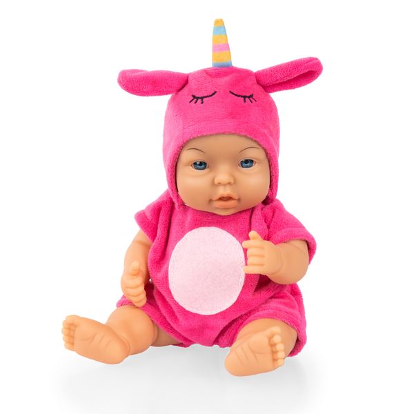 Bayer Bright Pink Unicorn Costume 22cm Doll - Deluxe Collection