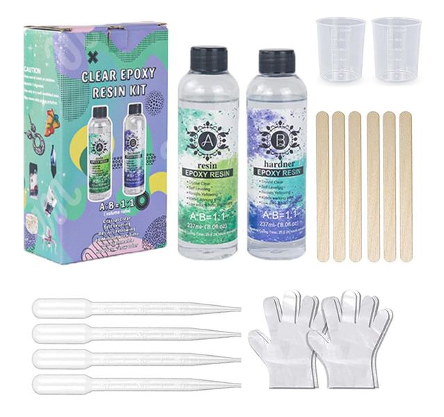 Resin Epoxy and Hardener kit - 237 ml Each