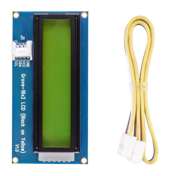 Seeed Studio (104020113) LCD Board, Cable, 16x2, Black on Yellow