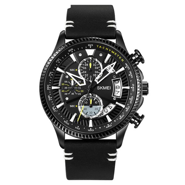 Moment Beauty SKME Men's Belt Casual Quartz Watch Six Needle Chronograph Cr