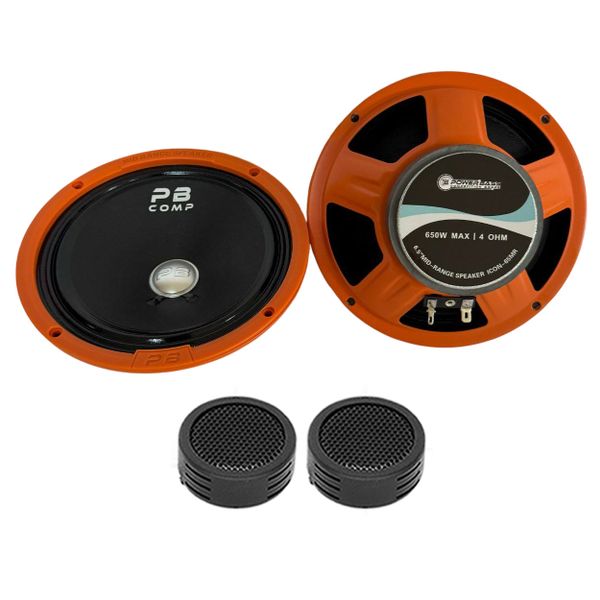Powerbass ICON-65MR 6.5" 650Watts Midrange Speakers &amp; Evo Tweeters