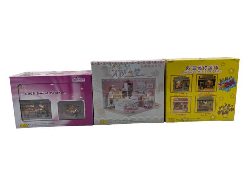 Dreamy Miniature Trio: Angel's Dream, Sweet Kitchen, and European Miniature Shop