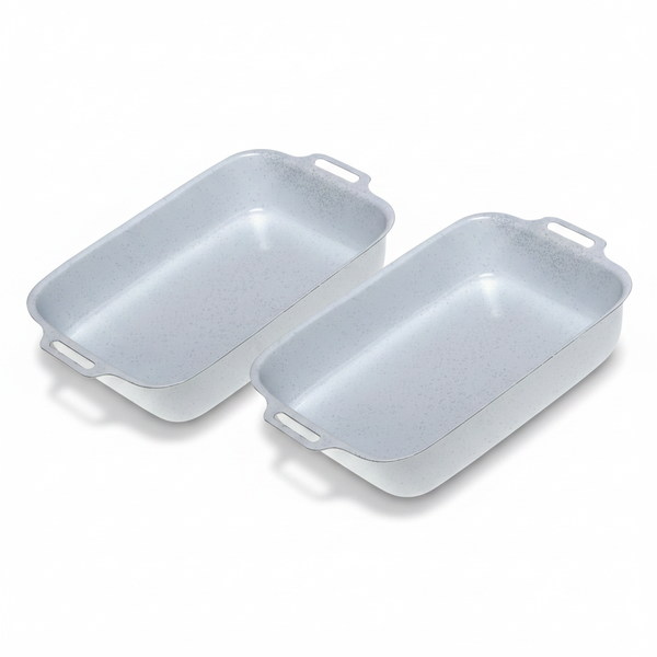 Enamel Lasagne Pan 32cm - Durable Baking Dish for Family Meals - 2 Pack