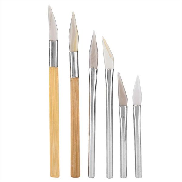 Agate-Knife Edged Burnisher Set Polishing Tools Carving Precious Metal with