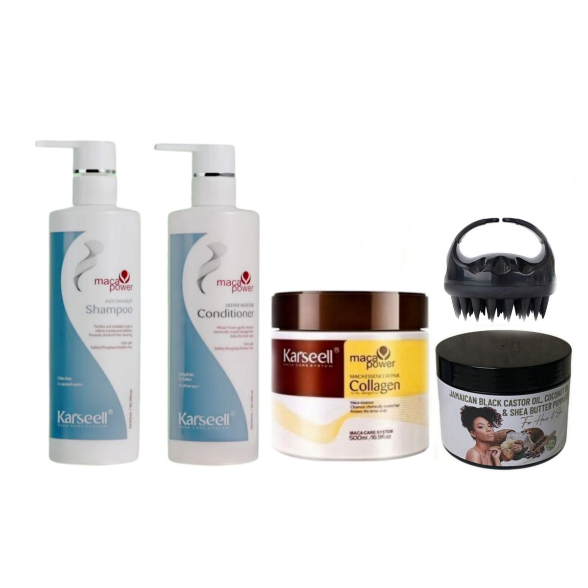 Karseell Anti-Dandruff Treatment Shampoo & Conditioner, with Butter & Brush