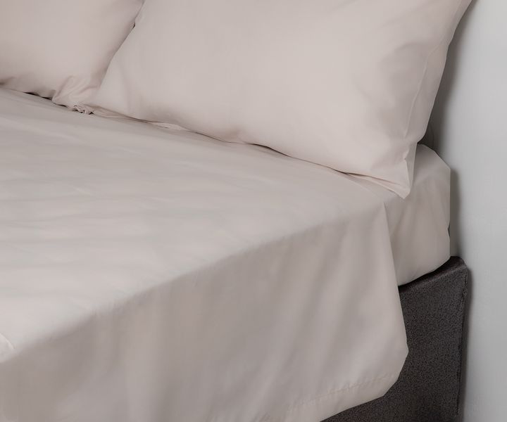 George &amp; Mason - 180TC Percale Flat Sheet - Natural