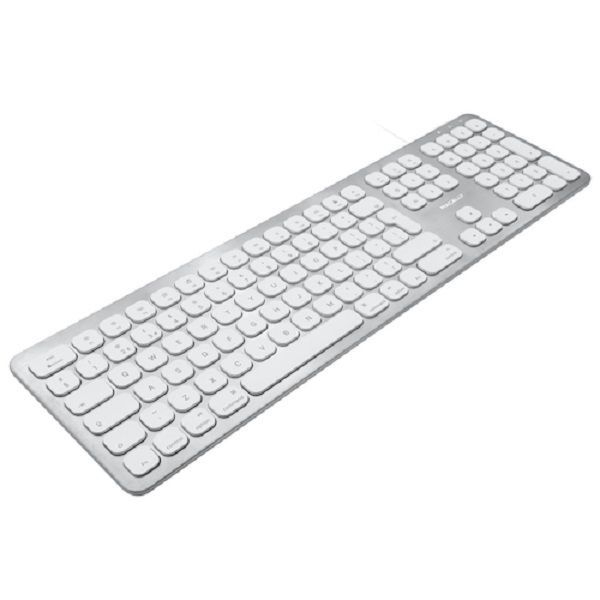 MACALLY - Slim USB Wired Keyboard + 2 USB Ports