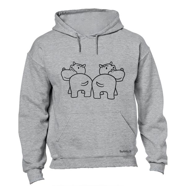 Hippos - Mens - Hoodie - Grey