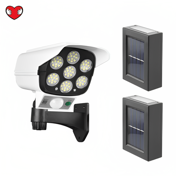 yas-Solar Sensor Light and 2 Pack IP65 Waterproof Solar Wall Light