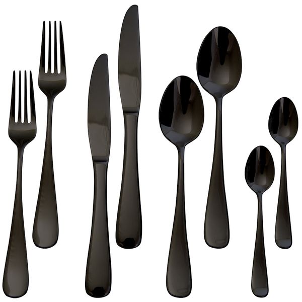 Kitchen Kult 8 Piece Stainless Steel Cutlery Set - Black