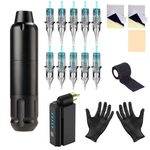 Professional Tattoo Kit Full Pen Accessories 20 Tattoo Cartridge Needles