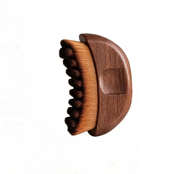 Wooden Lymphatic Face Brush, Soft Bristle Contour Massager