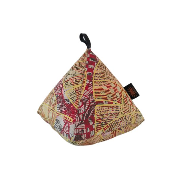 Hand Printed Overprint Warm Tones Cotton Triangular Doorstops
