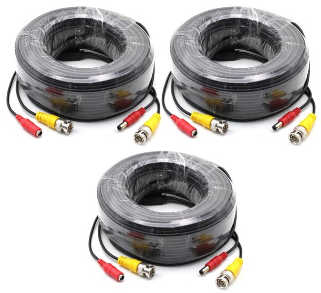 CCTV Camera Cable - 20m - Set of 3