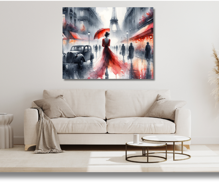 Canvas Wall Art - Rainy Paris