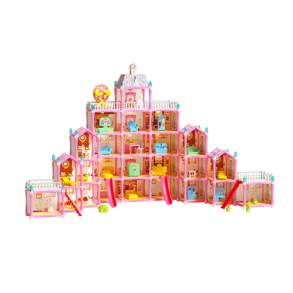 5-Story 29-Room Kids Doll House with Furniture, Lights &amp; Accessories E0601
