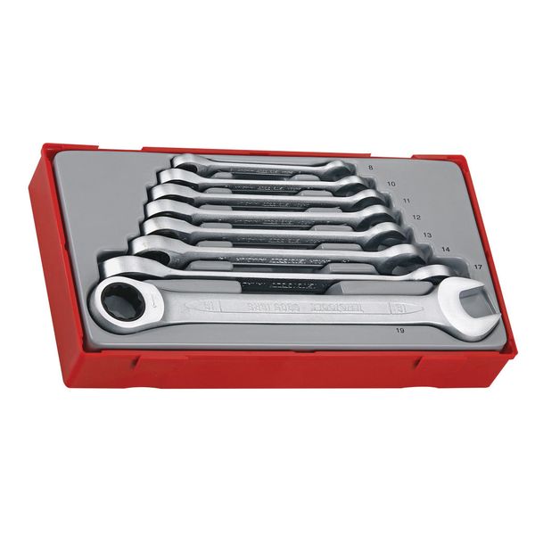 TengTools - 8 Piece Ratcheting Combination Spanner Set