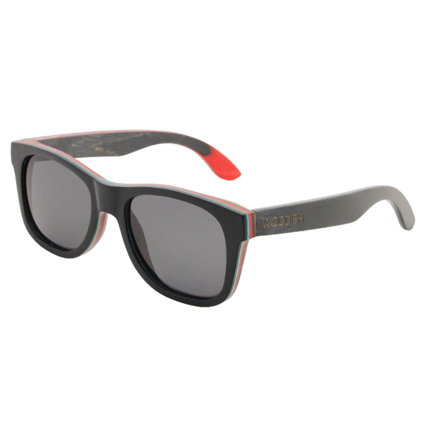 Skateboard Wood Gray Lens Polarized Sunglasses 3210-1 For Men