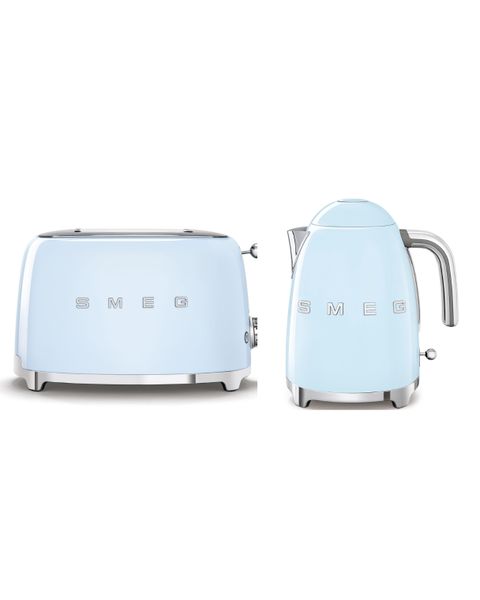 Smeg Retro 1.7 L Kettle + Retro 2 Slice Toaster - BLUE