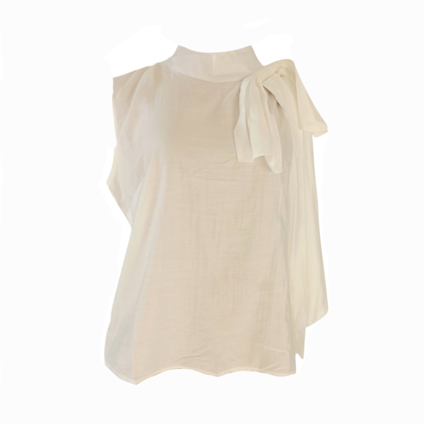 Ladies Neck Tie Sleeveless Blouse