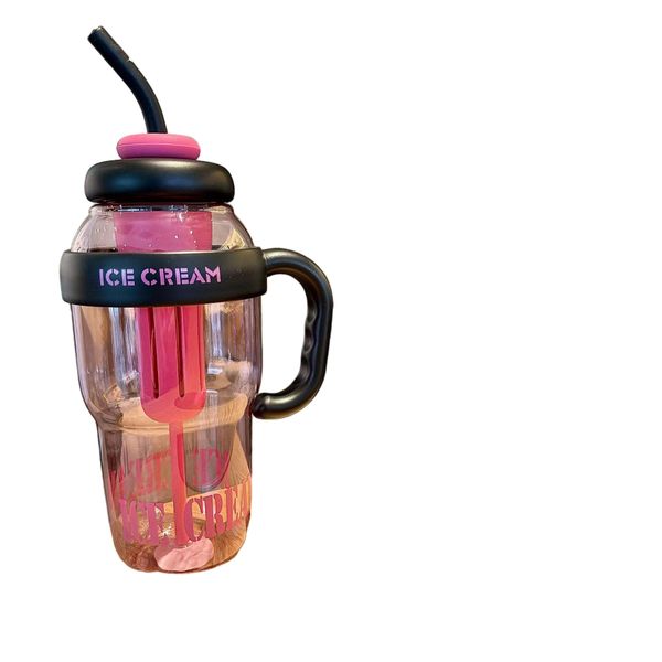 Stylish Large Summer Tumbler - Lucky Belly Cup With Straw, BPA-Free