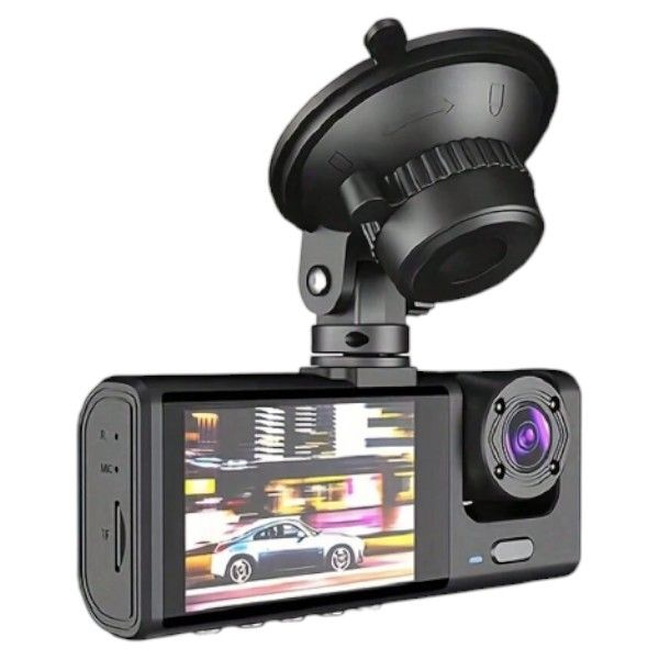 1080p FHD Dual Lens Night Vision Dash Cam With Loop Recording - Black