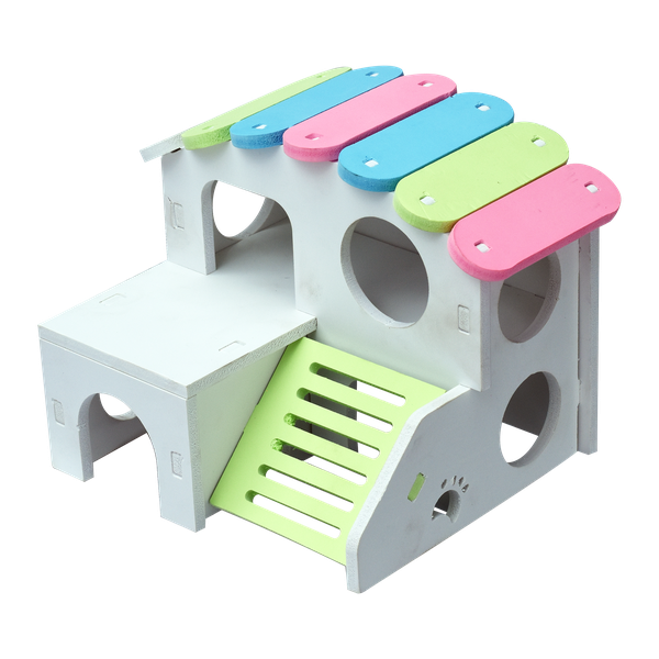 Hamster &amp; Small Pets Colour Wooden House Large