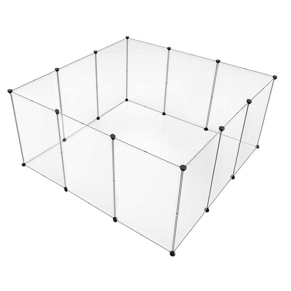 Pet Transparent Enclosure Grids With Diy Iron Mesh 45cm Height with Gate