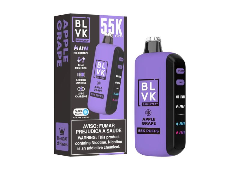 BLVK Ultra 55k Disposable Vape - Apple Grape (Pack of 5)