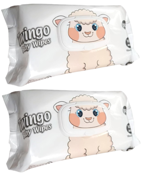 2 Pack Twingo Baby Wipes Wet Towels, Alcohol Free - 100 Sheets (MW702)