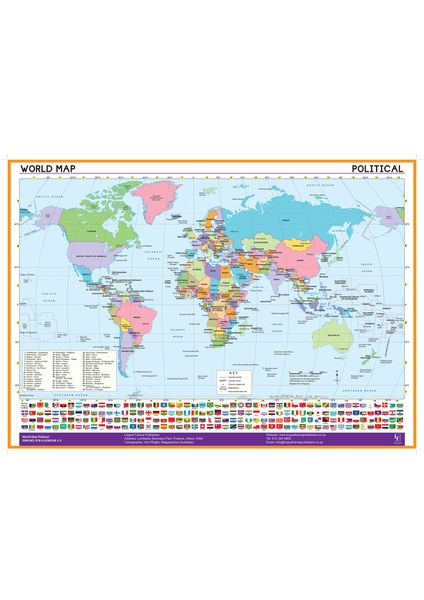 World Political Map Wall Chart