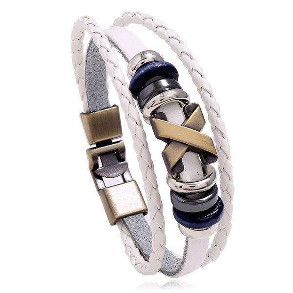 Ba-Dk028-W, Leather Bracelet White(ba-Dk028-W)